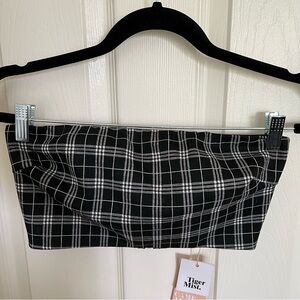 Tiger Mist Plaid Bandeau Top - Size Small